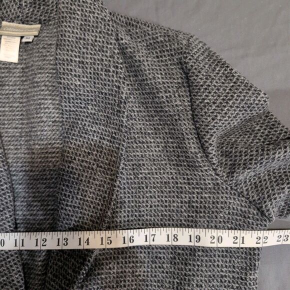 Vintage Coldwater Creek Cardigan Sweater Medium Wool Blend Black Grey Grandpa - Picture 6 of 10